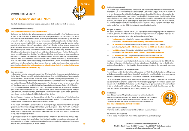 Sommerbrief GGE-Nord 2019